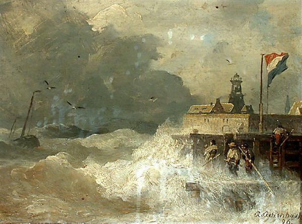 Andreas Achenbach Sturm an der Kuste oil painting picture